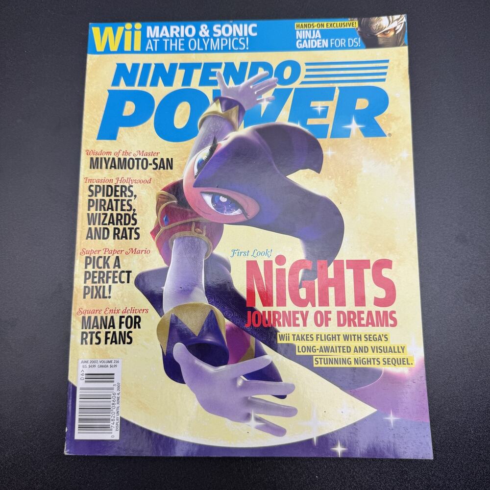 Nintendo Power Magazine June 2007 Vol 216 Nights Journey of Dreams Wii Mario &